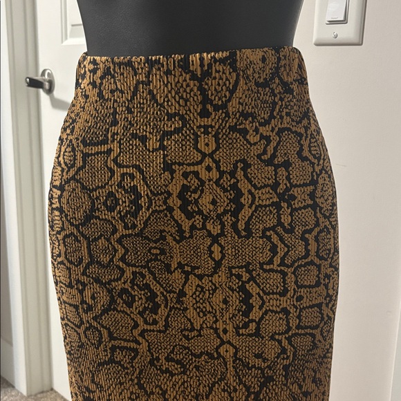2/$15 Missguided Pleated Snake Print Midi Skirt - Picture 2 of 9